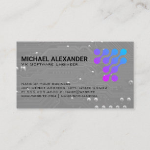 Computer Circuit Board   Modern Tech Logo Business Card