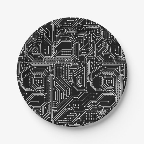 Computer Circuit Board Paper Plate