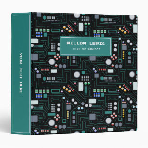 Computer Circuit Board Pattern 3 Ring Binder