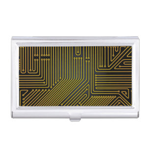 Computer circuit board pattern business card case