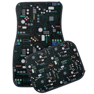Computer Circuit Board Pattern Car Floor Mat