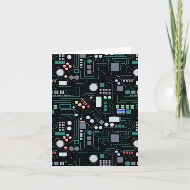 Computer Circuit Board Pattern  Card (Front)