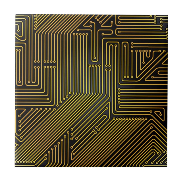 Computer circuit board pattern ceramic tile (Front)