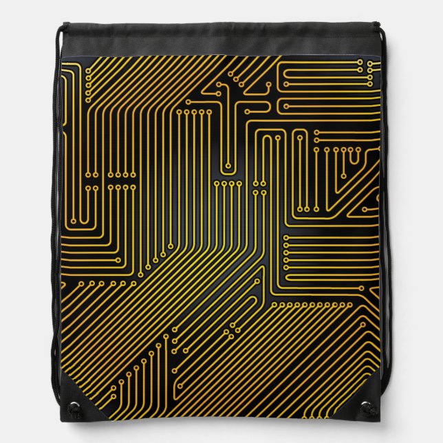 Computer circuit board pattern drawstring bag (Front)