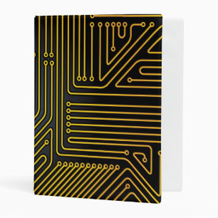 Computer circuit board pattern mini binder
