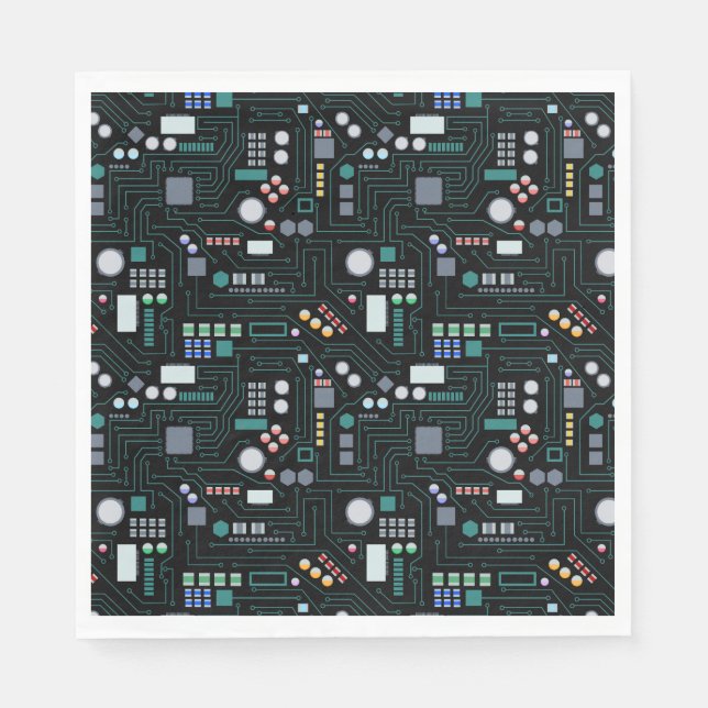 Computer Circuit Board Pattern  Napkins (Front)