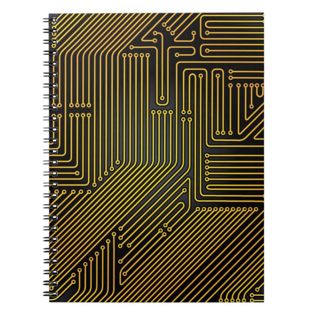 Computer circuit board pattern notebook (Front)