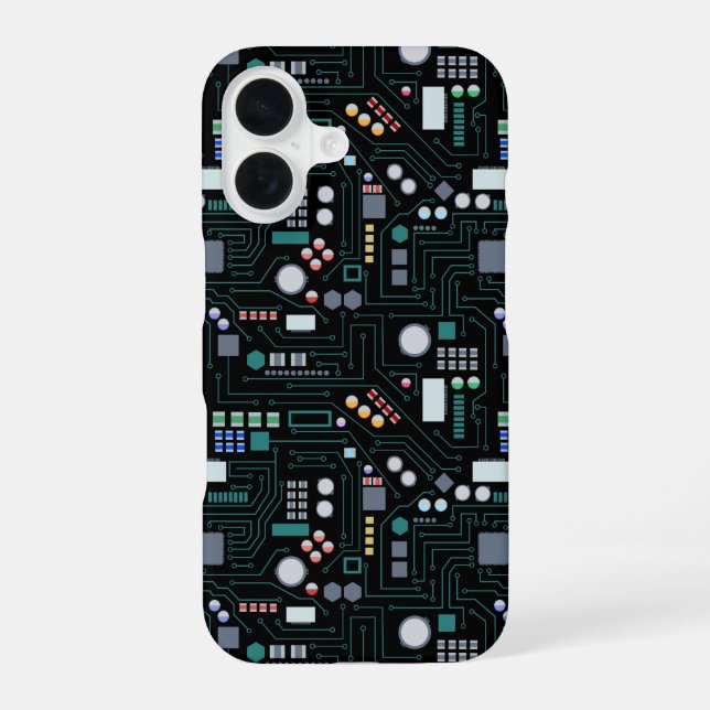 Computer Circuit Board Pattern Office Decor Iphone Case (Back)