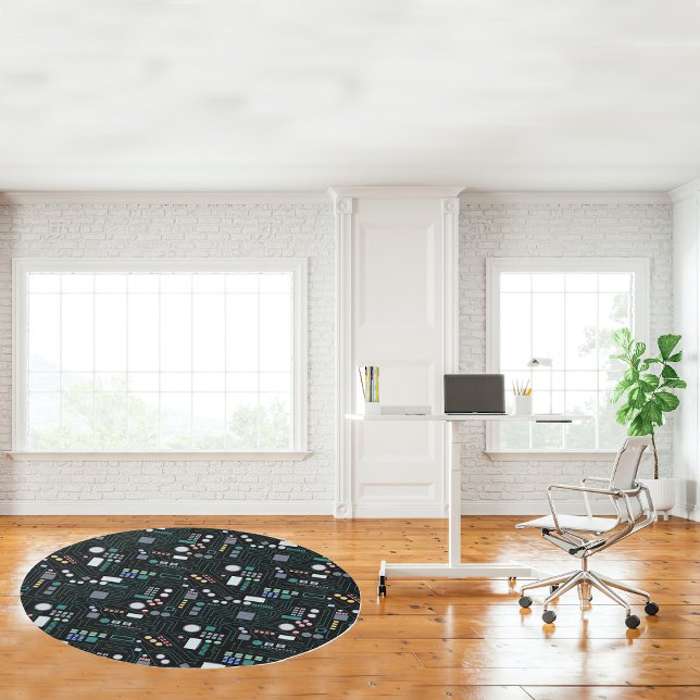 Computer Circuit Board Pattern Office Decor Outdoor Rug (Computer Circuit Board Pattern Office Decor Outdoor Rug)
