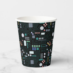 Computer Circuit Board Pattern  Paper Cups