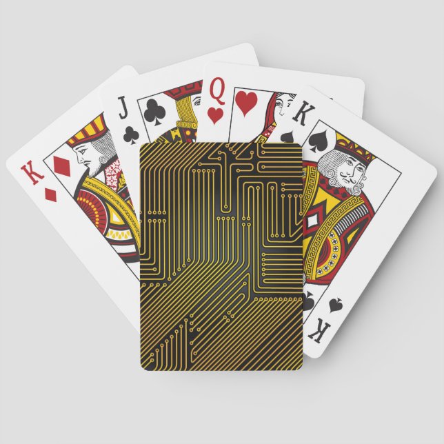 Computer circuit board pattern poker cards (Back)