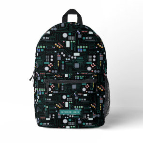 Computer Circuit Board Pattern School Printed Backpack