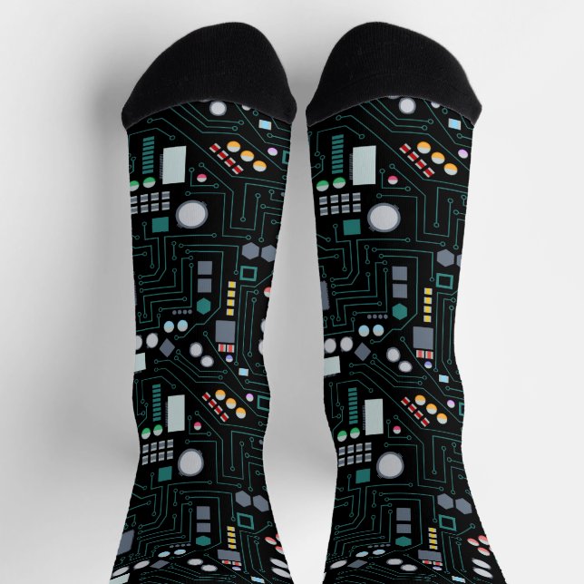Computer Circuit Board Pattern  Socks (Top)