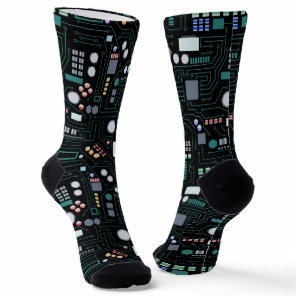 Computer Circuit Board Pattern  Socks