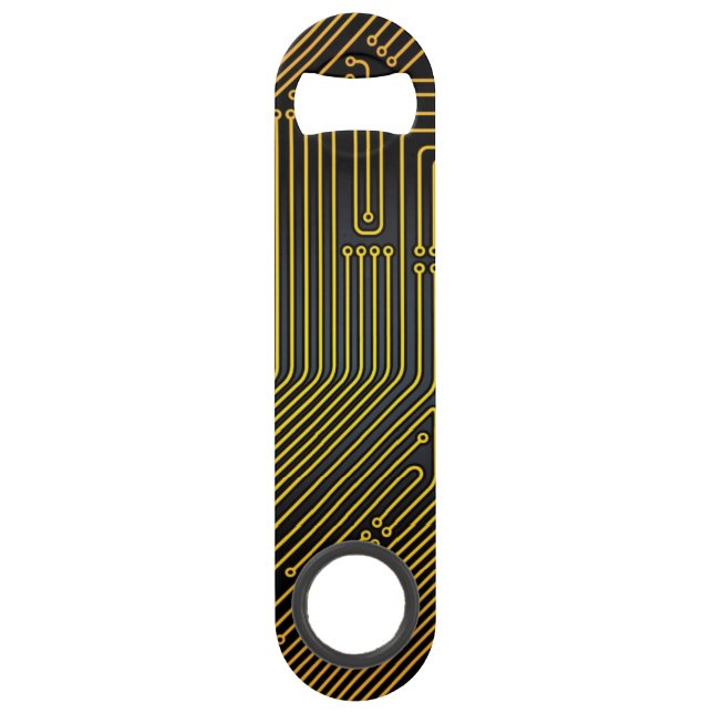 Computer circuit board pattern speed bottle opener (Front)