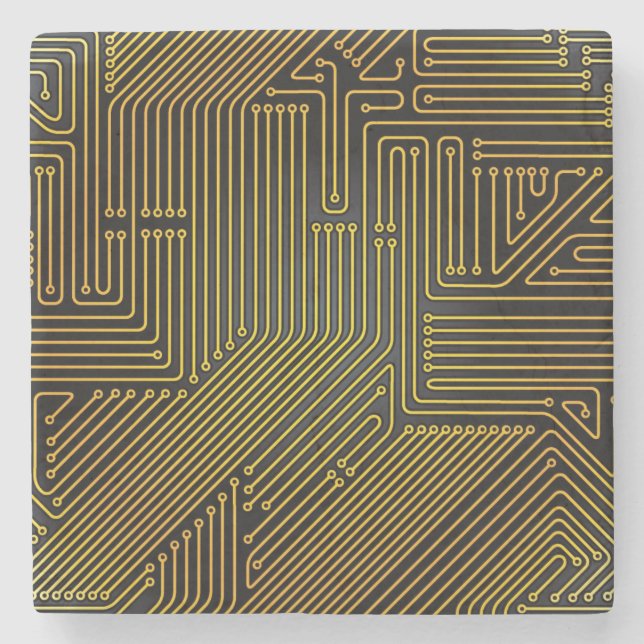 Computer circuit board pattern stone coaster (Front)