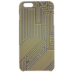 Computer circuit board pattern clear iPhone 6 plus case