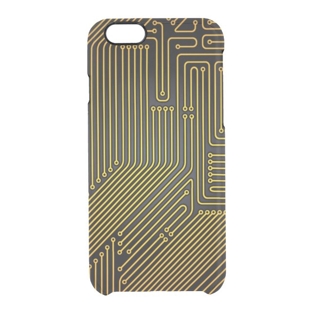 Computer circuit board pattern uncommon iPhone case (Back)