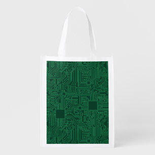 Computer circuit board reusable grocery bag