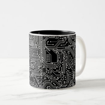 Computer Circuit Board Two-tone Coffee Mug by ReligiousStore at Zazzle