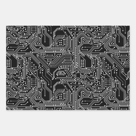 Computer Circuit Board Wrapping Paper Sheets