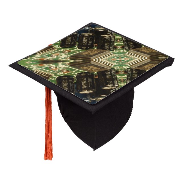 Computer Circuits Graduation Cap Topper (Angled)