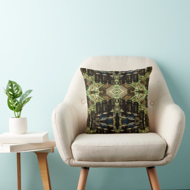 Computer Circuits Throw Pillow (Chair)