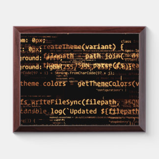 Computer code award plaque