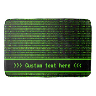 Computer Code Black & Green - Your Message Men's Bath Mat
