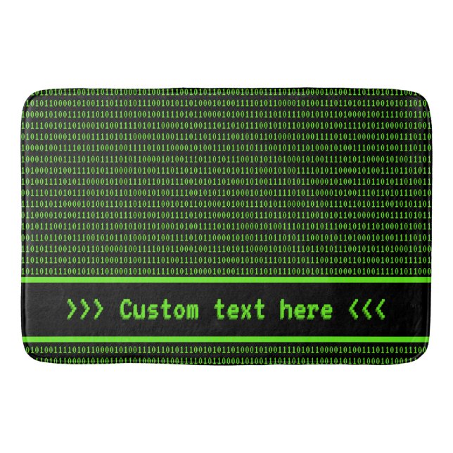 Computer Code Black & Green - Your Message Men's Bath Mat (Front)
