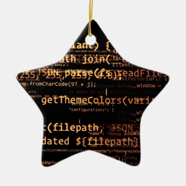 Computer code ceramic ornament (Front)