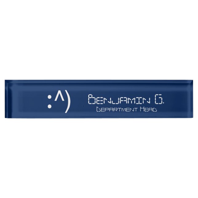 Computer Code Face Desk Name Plate (Front)