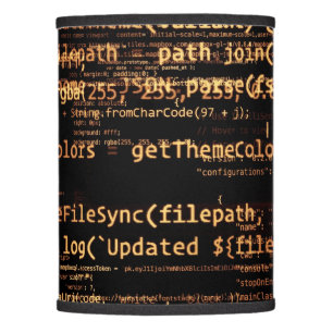 Computer code lamp shade