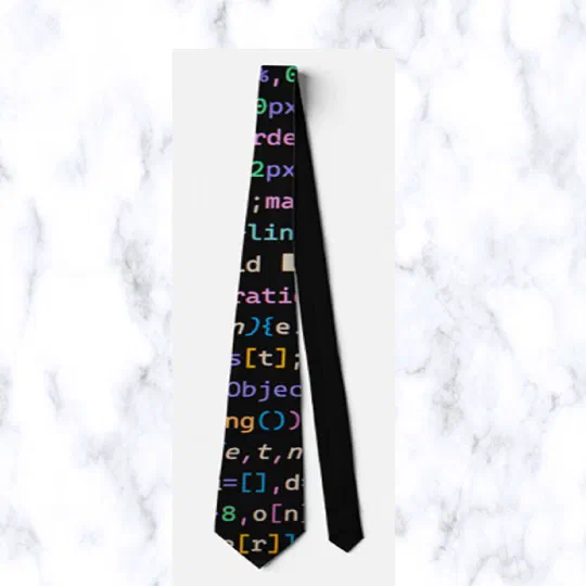 Computer Code Neck Tie