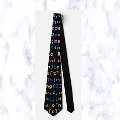 Computer Code Neck Tie