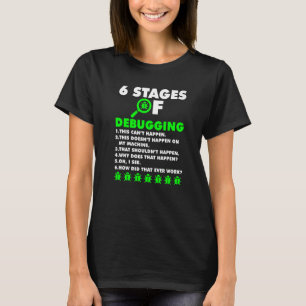 Computer Coder Software Developer 6 Stages Of Debu T-Shirt