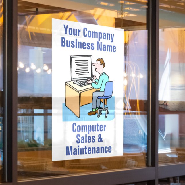 Computer Company Sales and Servicing Window Cling (Creator Uploaded)