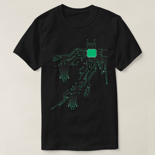 Computer Core Processor  Heart of Tech Nerd  T-Shirt (Design Front)