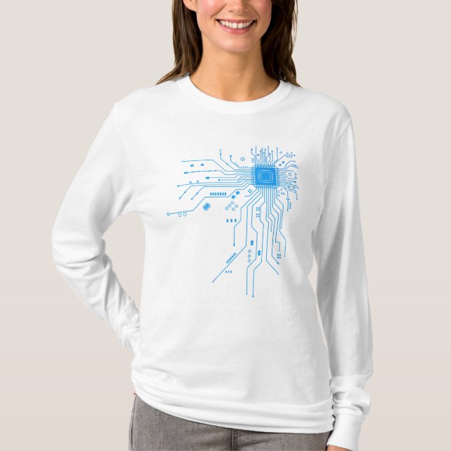 Computer CPU Chip PCB Circuit Design Tech Gift T-Shirt (Front)