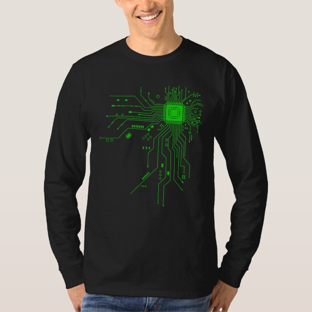 Computer CPU Chip PCB Circuit Design Tech Gift T-Shirt (Front)