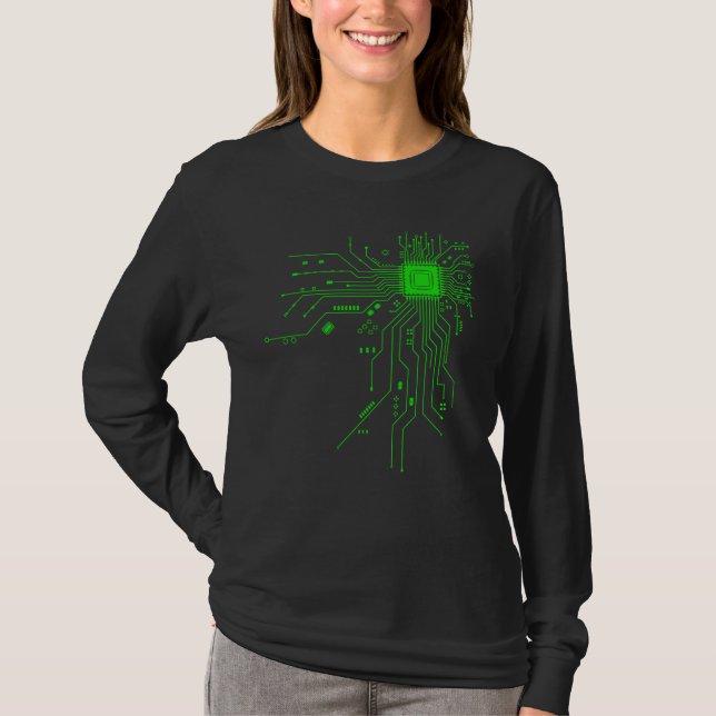 Computer CPU Chip PCB Circuit Design Tech Gift T-Shirt (Front)