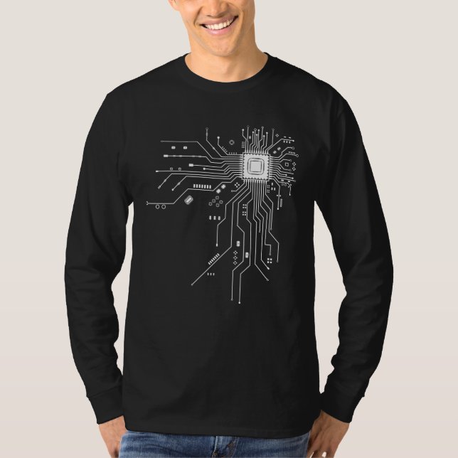 Computer CPU Chip PCB Circuit Design Tech Gift T-Shirt (Front)
