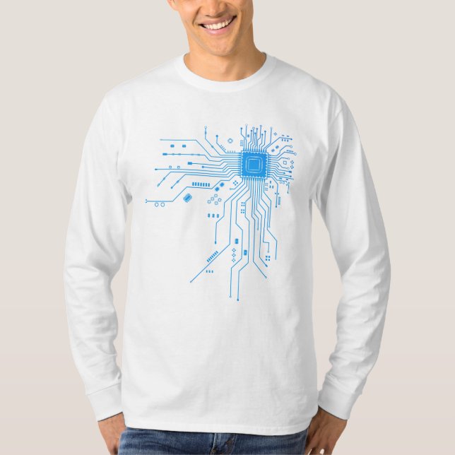 Computer CPU Chip PCB Circuit Design Tech Gift T-Shirt (Front)