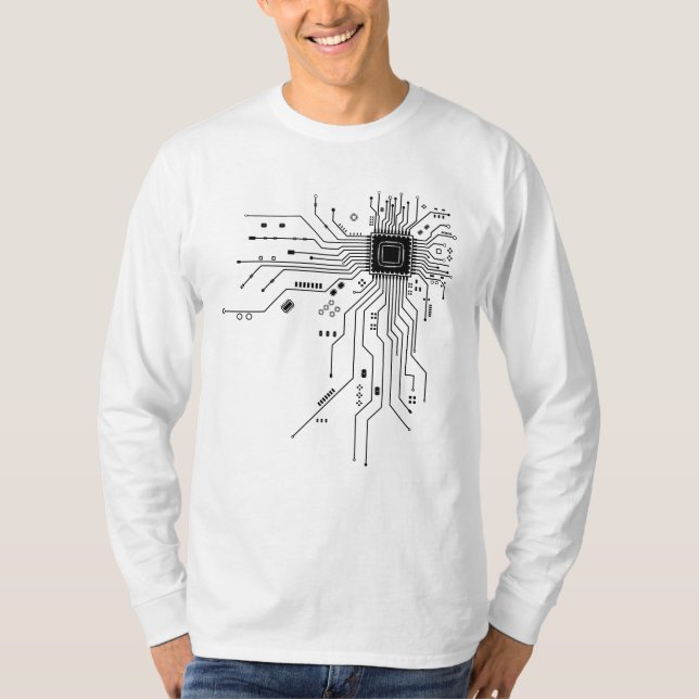 Computer CPU Chip PCB Circuit Design Tech Gift T-Shirt (Front)