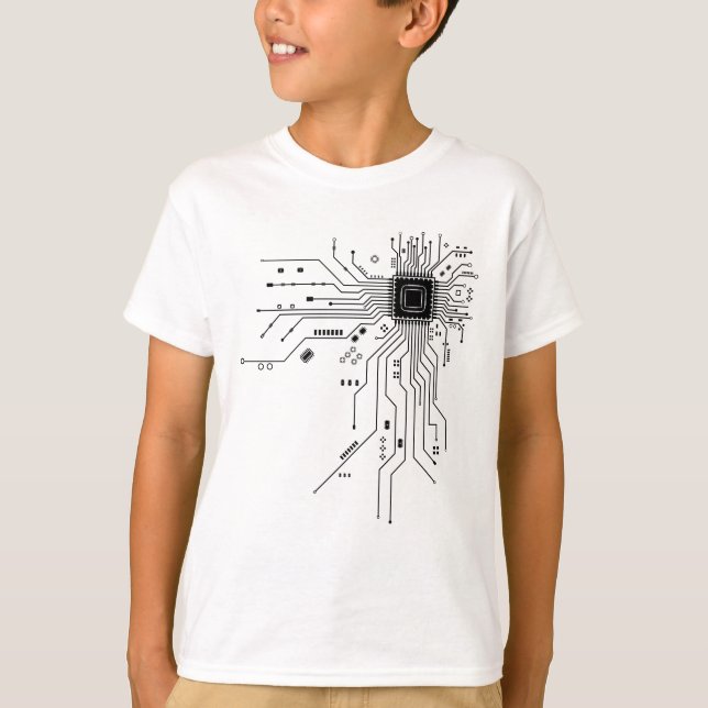 Computer CPU Chip PCB Circuit Design Tech Gift T-Shirt (Front)