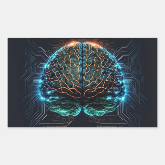 Computer Cyber Brain Stickers (Front)