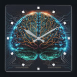 Computer Cyber Brain Wall Clock<br><div class="desc">computer cyber brain wall clock</div>