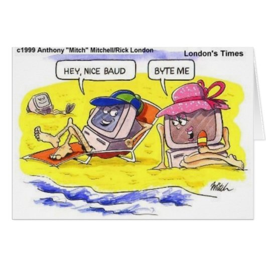 Computer Dating? Funny Gifts Tees & Collectibles Cards (Front Horizontal)