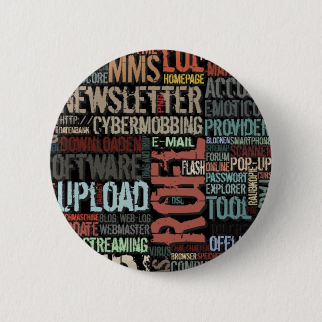 Computer Dictionary in Colors Button (Front)