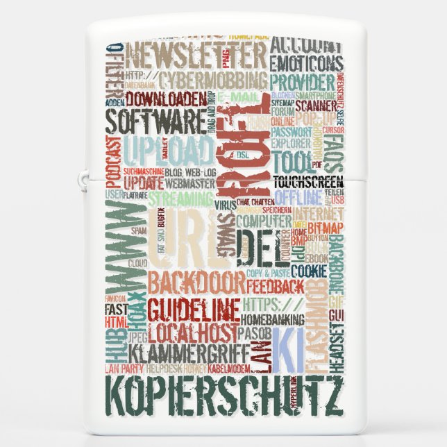 Computer Dictionary in Colors Zippo Lighter (Front)